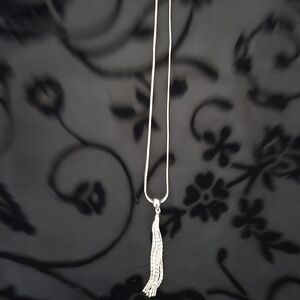 Ross-Simons 14K White GOLD TASSEL Chain Necklace